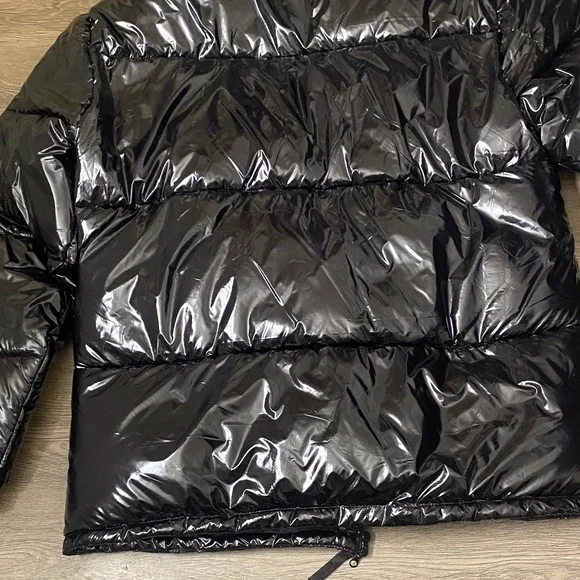 WESC Shiny Men’s Black Puffer Jacket with Hood